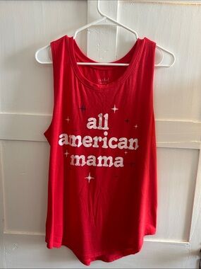 Red Isabel maternity all american mama tank size L